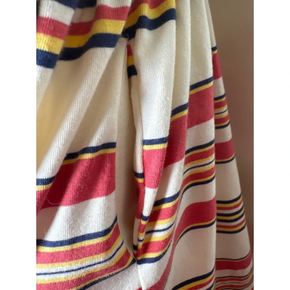 Ralph Lauren Girls Size 6 NWT Striped Cotton Blend Halter Sundress Melon Beige,